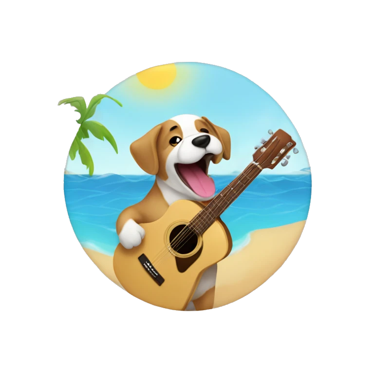 Perro cantando en el mar  emoji