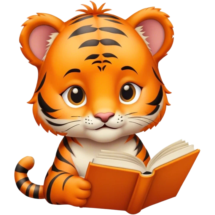 baby tiger reading seduction book  emoji