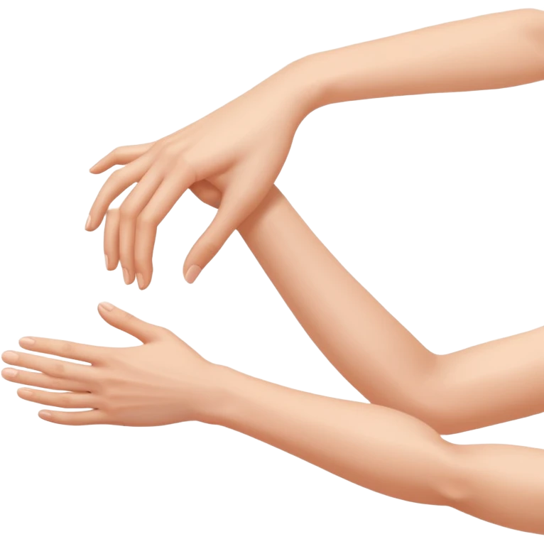 a person's hand is trying to touch another person's leg emoji