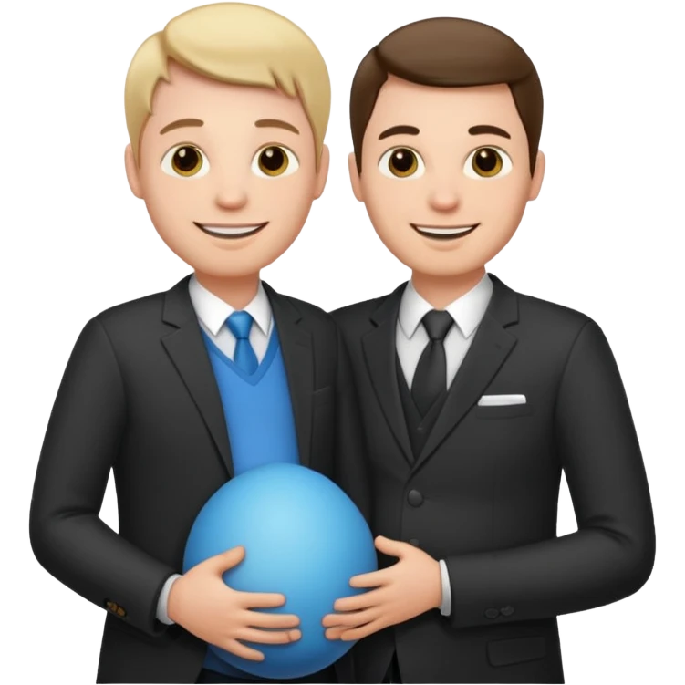 one man is pregnant. one man is not. emoji