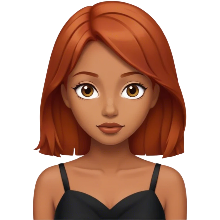 beautiful  blunt woman  with reddish blunt hair with black dress emoji