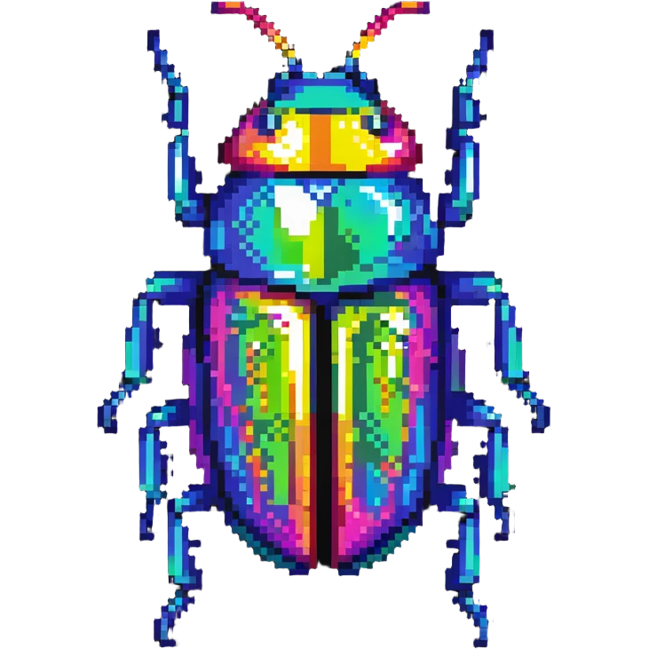 Iridescent beetle with shimmering shell and rainbow colors emoji