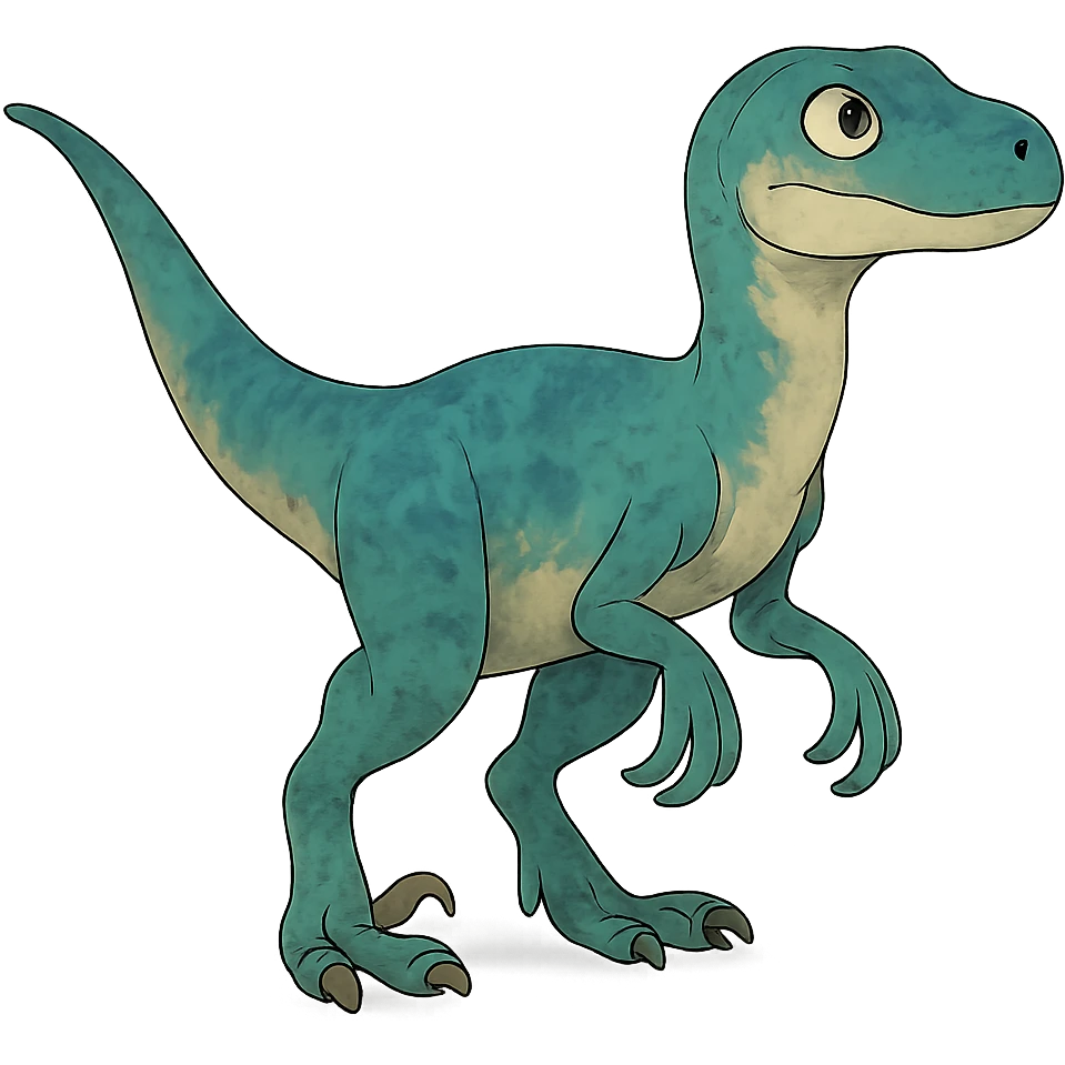 velociraptor ghibli style emoji