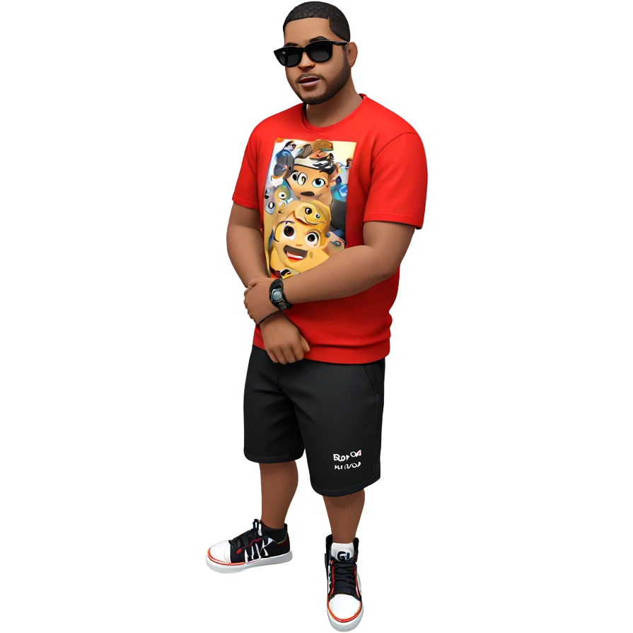 stylish boy in black shorts emoji