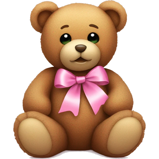 teddy bear with pink ribbon emoji
