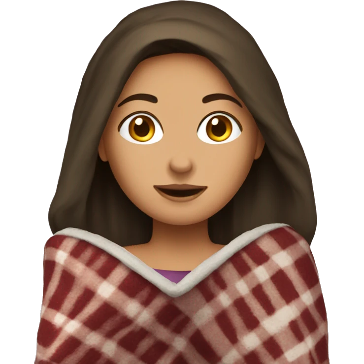 Brunette girl with blanket  emoji