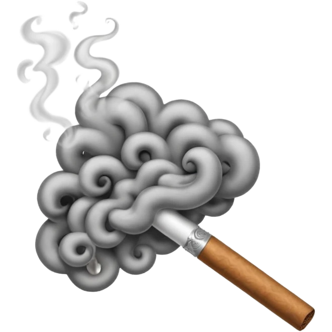 smoke coming out of a blunt emoji