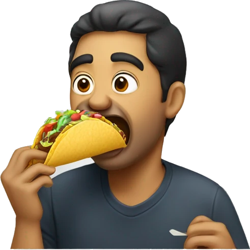 Person licking a taco emoji