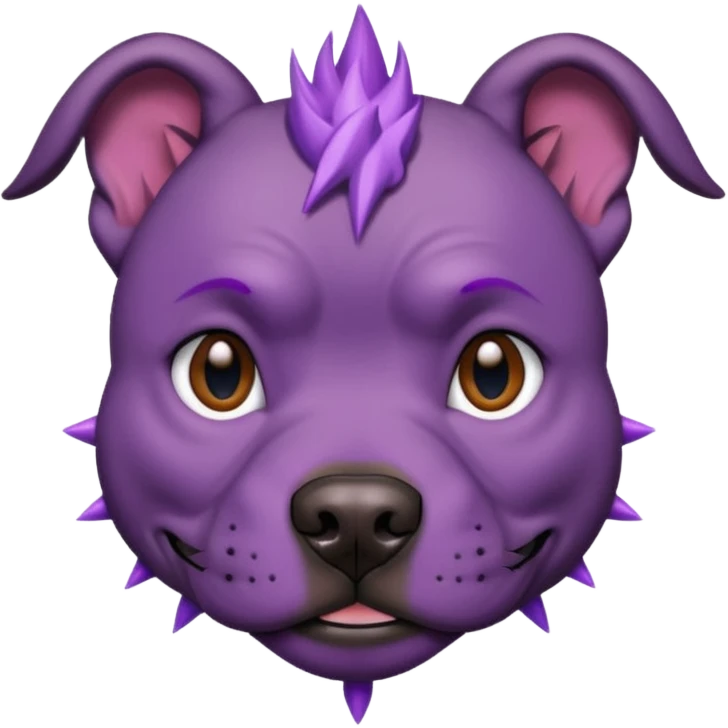 very tattoed brown face pitbull dog with purple spiky hair emoji