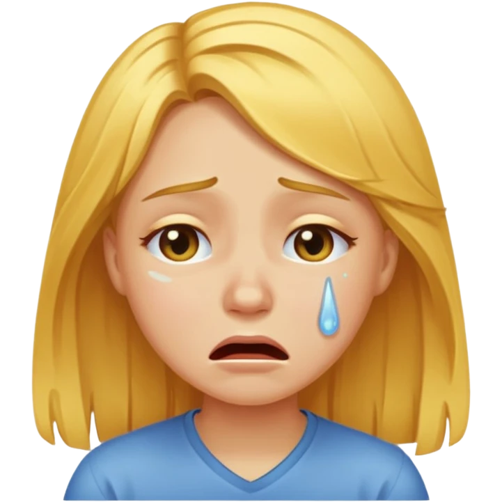 girl with golden hair cries emoji