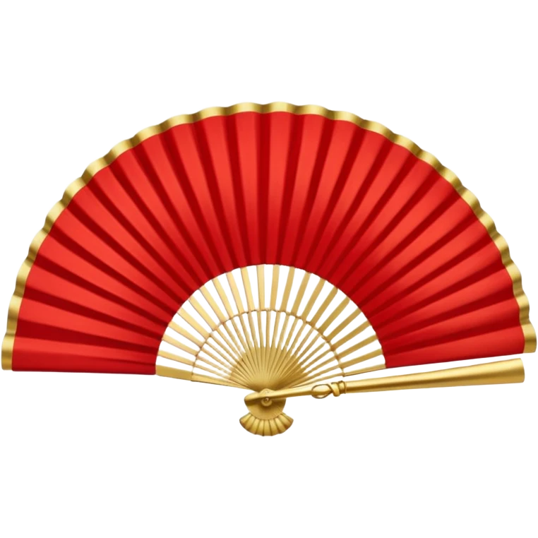 rococó fan rojo con dorado emoji