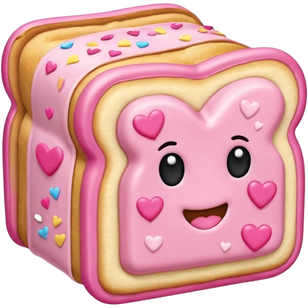 Toaster strudel with hearts emoji