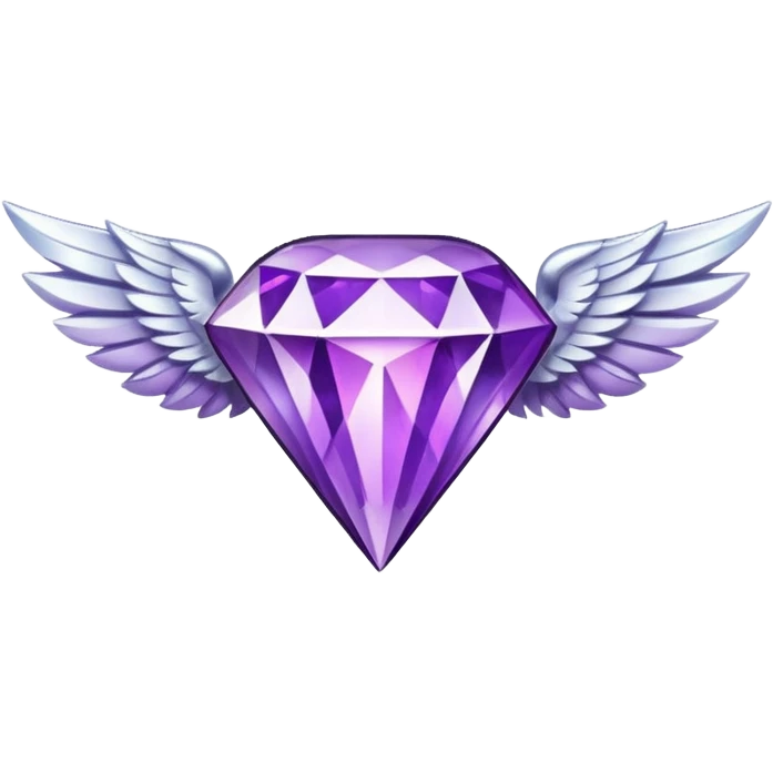 diamond emblem with white wings and purple diamond in the middle emoji