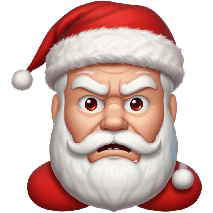 angry santa with steam coming from ears emoji