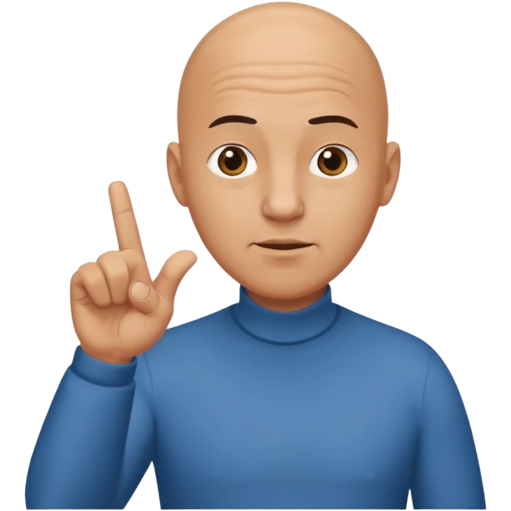 bald man flipping off emoji