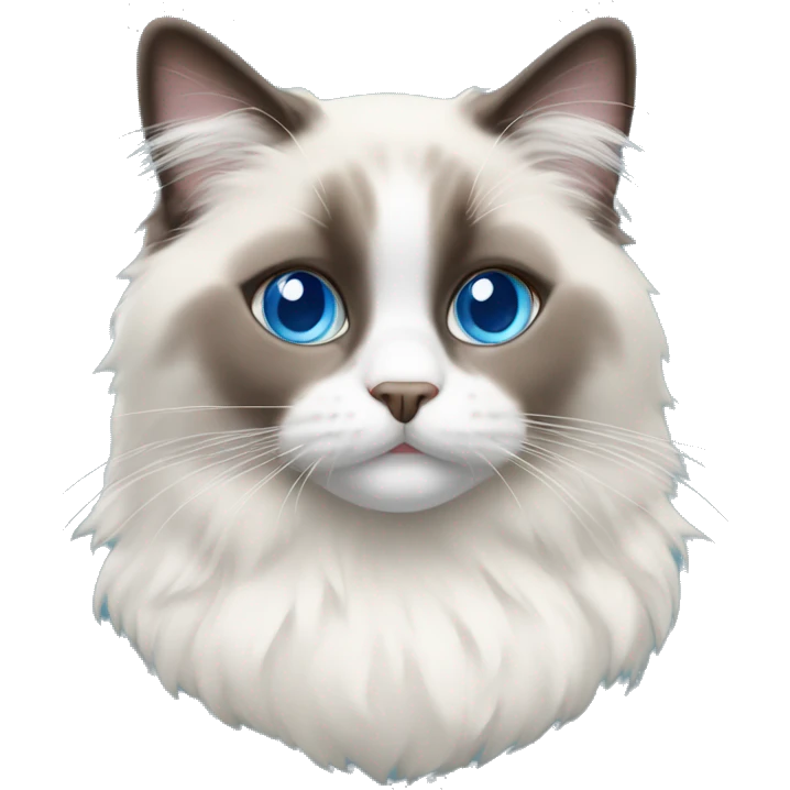 Ragdoll with blue eyes wearing a christmas sweater emoji