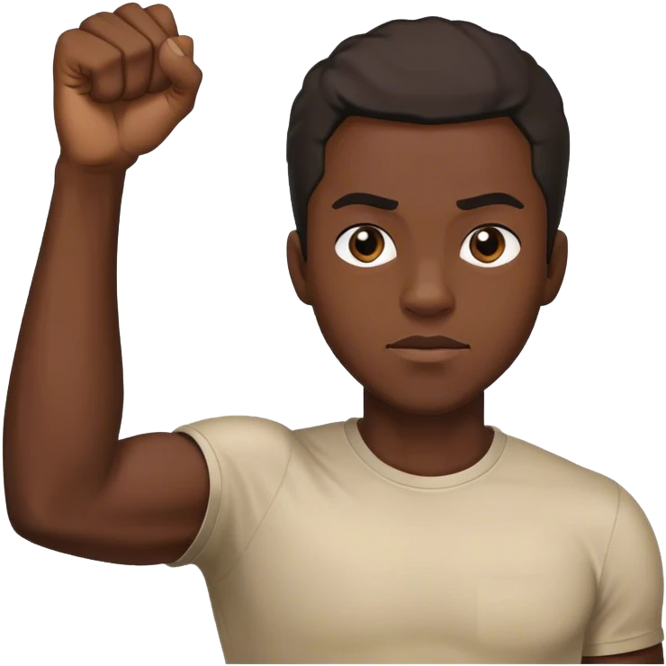 black guy with blackpower  emoji