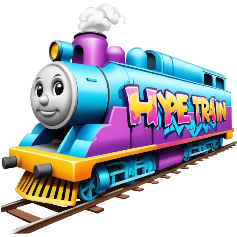 Graffiti the word hype train emoji
