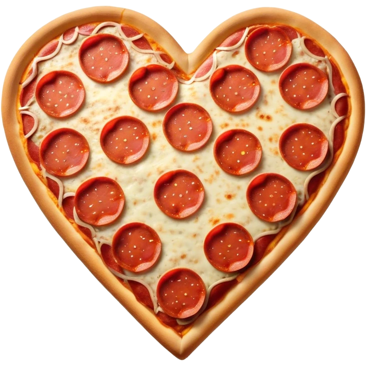 Heart shaped pepperoni pizza emoji