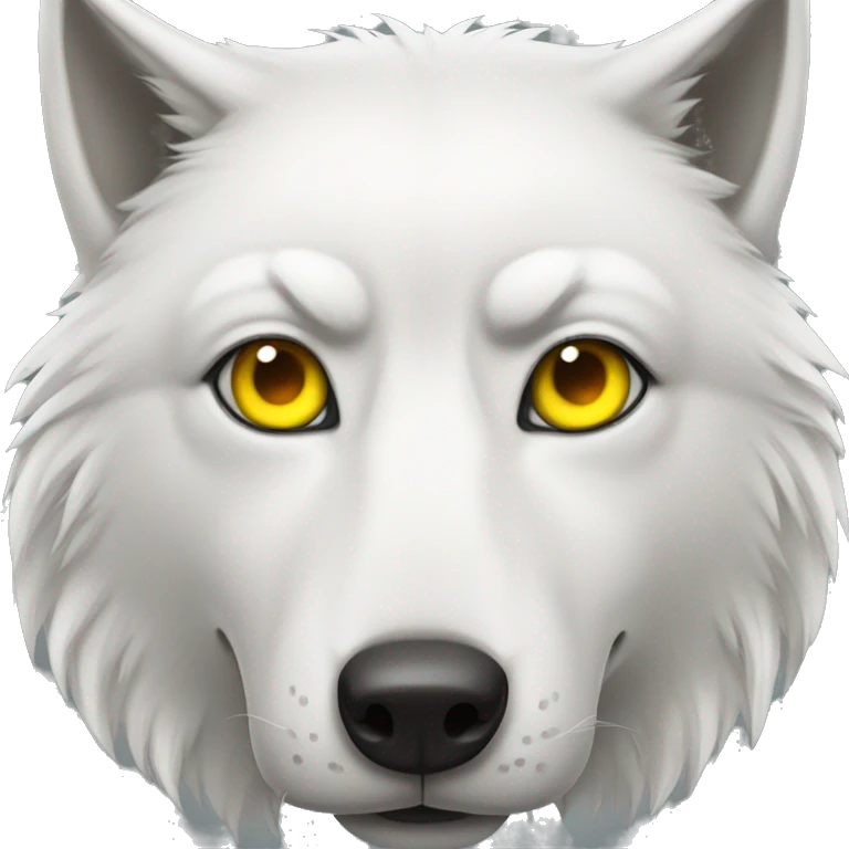 white wolf with one yellow eye emoji