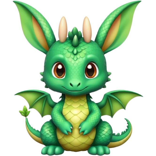 Baby dragon with bunny ears and tiny wings emoji