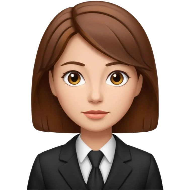 Mujer abogada, castaña emoji