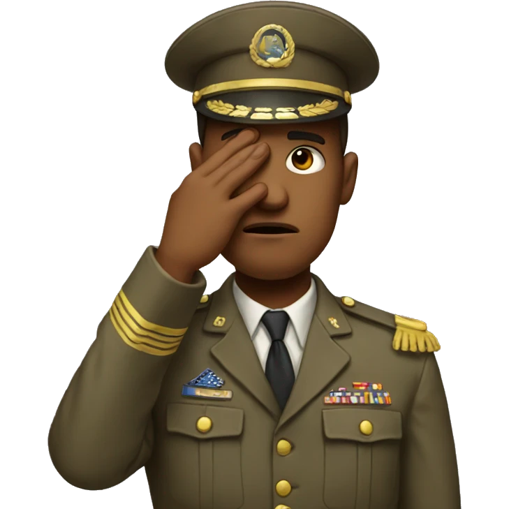 Sad saluting emoji  emoji