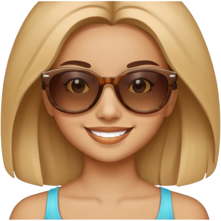 smiling girl with sunglasses emoji