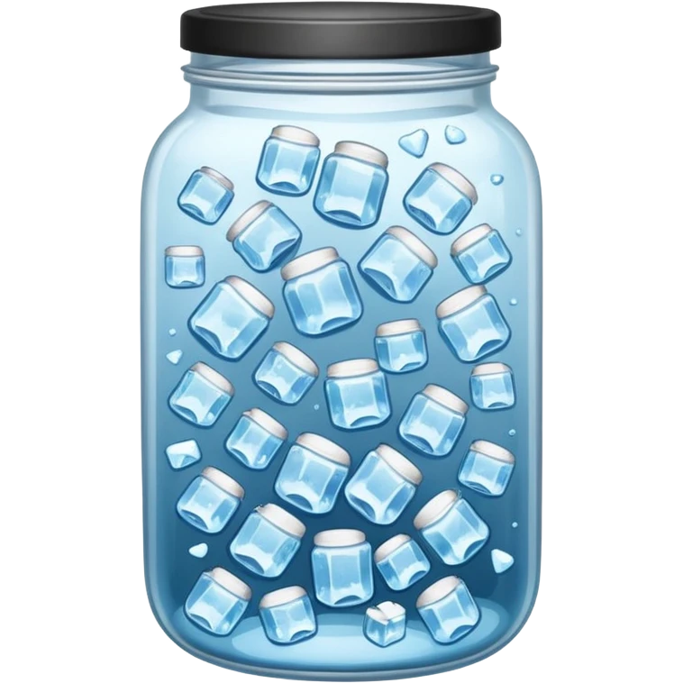 SLIM ICE JAR WITH LOTS OF ICE WITHOUT LID ON emoji