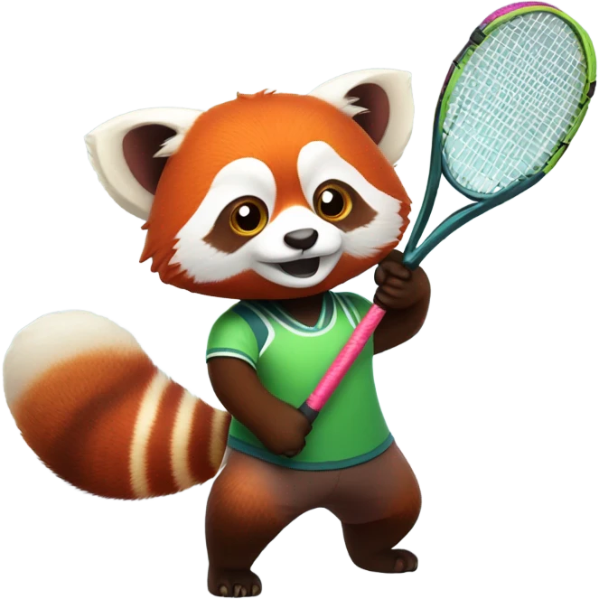 Red panda playing tennis emoji