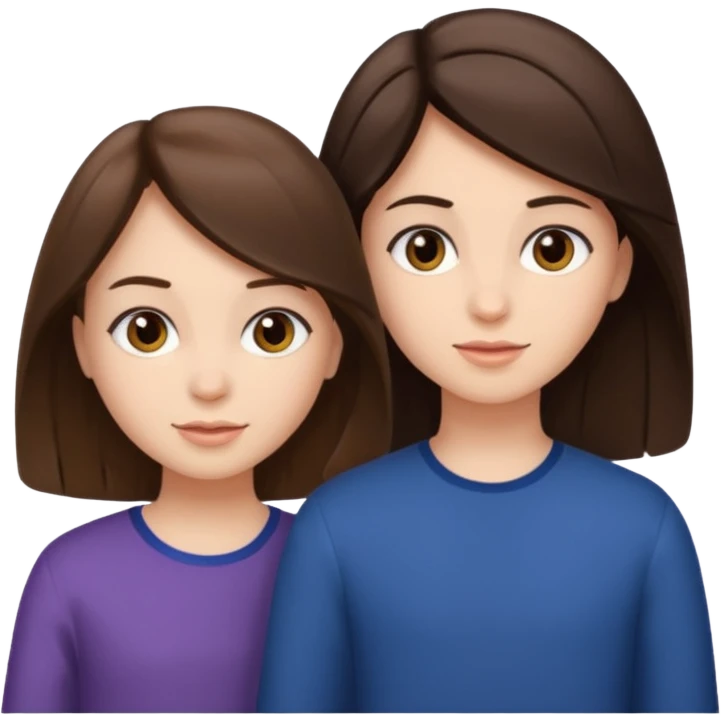 Two girls brunette one boy brunnette  emoji
