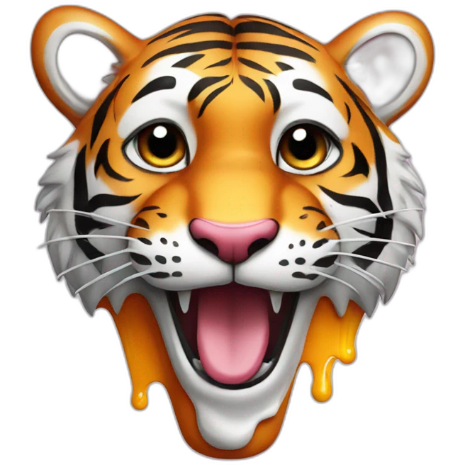 A tiger with a ice-cream emoji