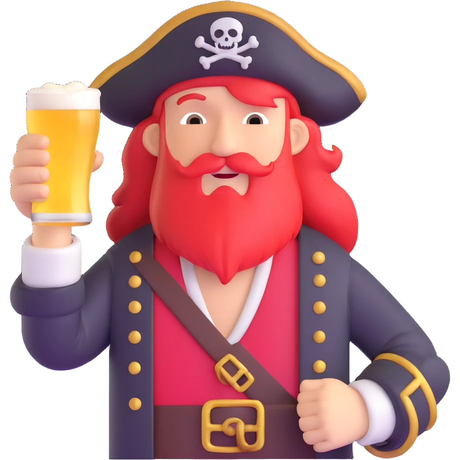 pirate drinking beer emoji