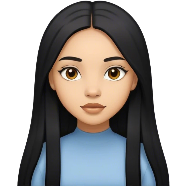 lightskin girl with long blac straight  emoji