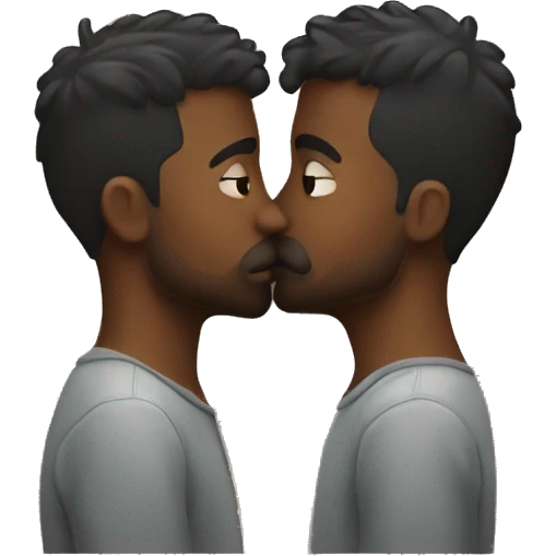 Two dudes kissing  emoji
