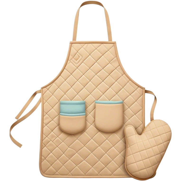 Cinematic Realistic Apron & Oven Mitts, a neatly folded soft pastel apron with subtle fabric textures, resting next to thickly padded oven mitts with a quilted pattern, warm golden kitchen lighting reflecting off the fabrics, evoking a sense of homely warmth and culinary creativity. emoji