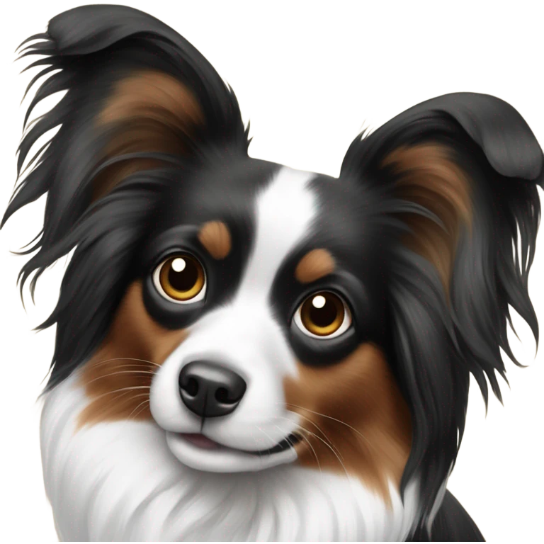 Papillions black and white emoji