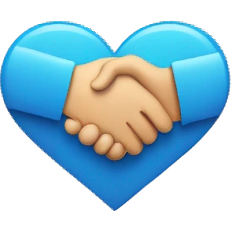 a handshake in the shape of a heart emoji