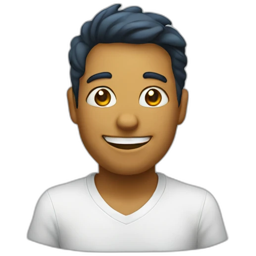 chat bleu souriant emoji