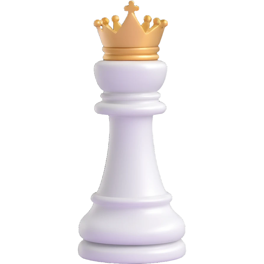 rook chess piece, classic white, glossy finish, simple and elegant, 3D emoji style, no text emoji