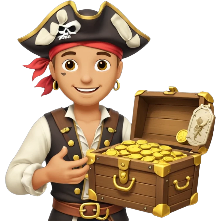 One Eye Pirate with Treasure. emoji