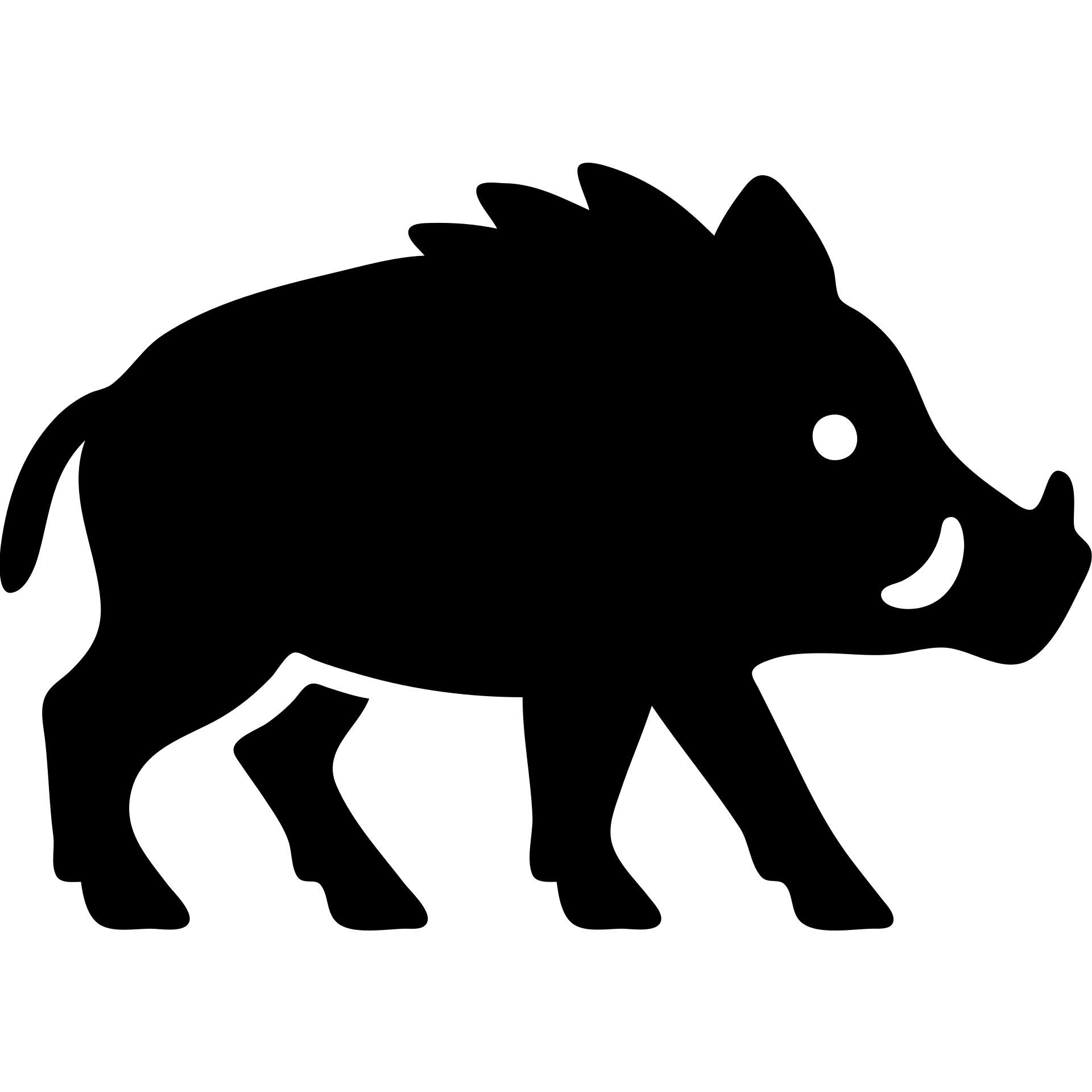 orange wild pig solid filled icon emoji