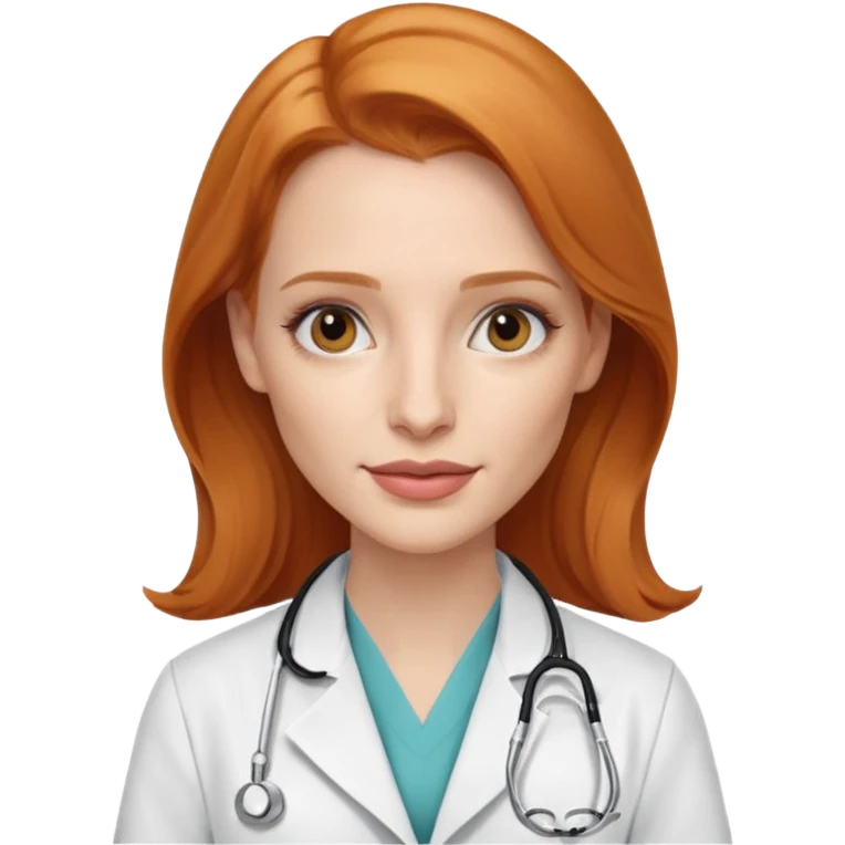 Jessica Chastain, as a dcotor emoji