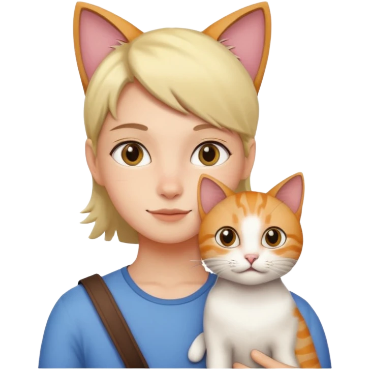 person with cat on their shoulder emoji
