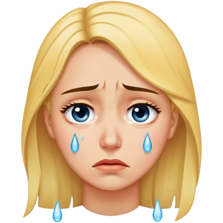 Woman with tears streaming down her face emoji