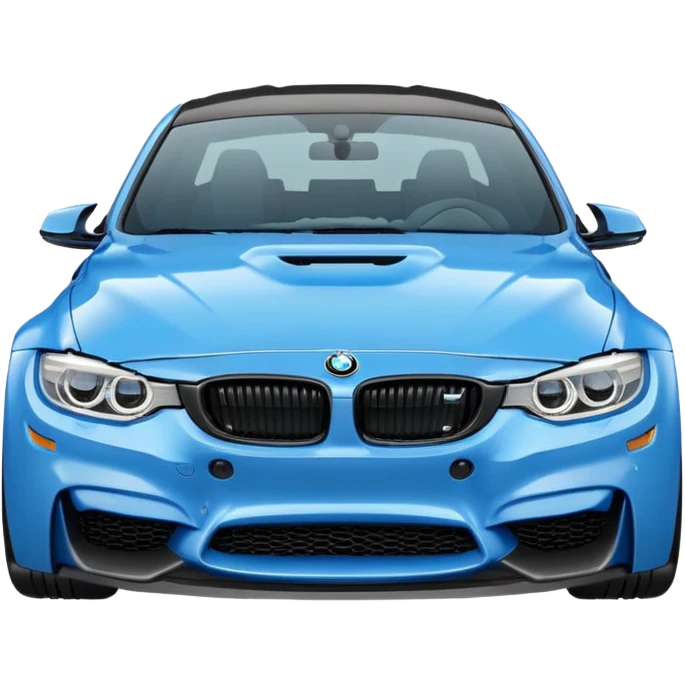 Make me an emoji with a blue bmw M3 and some kind of sign that says ‘W LZR’ emoji