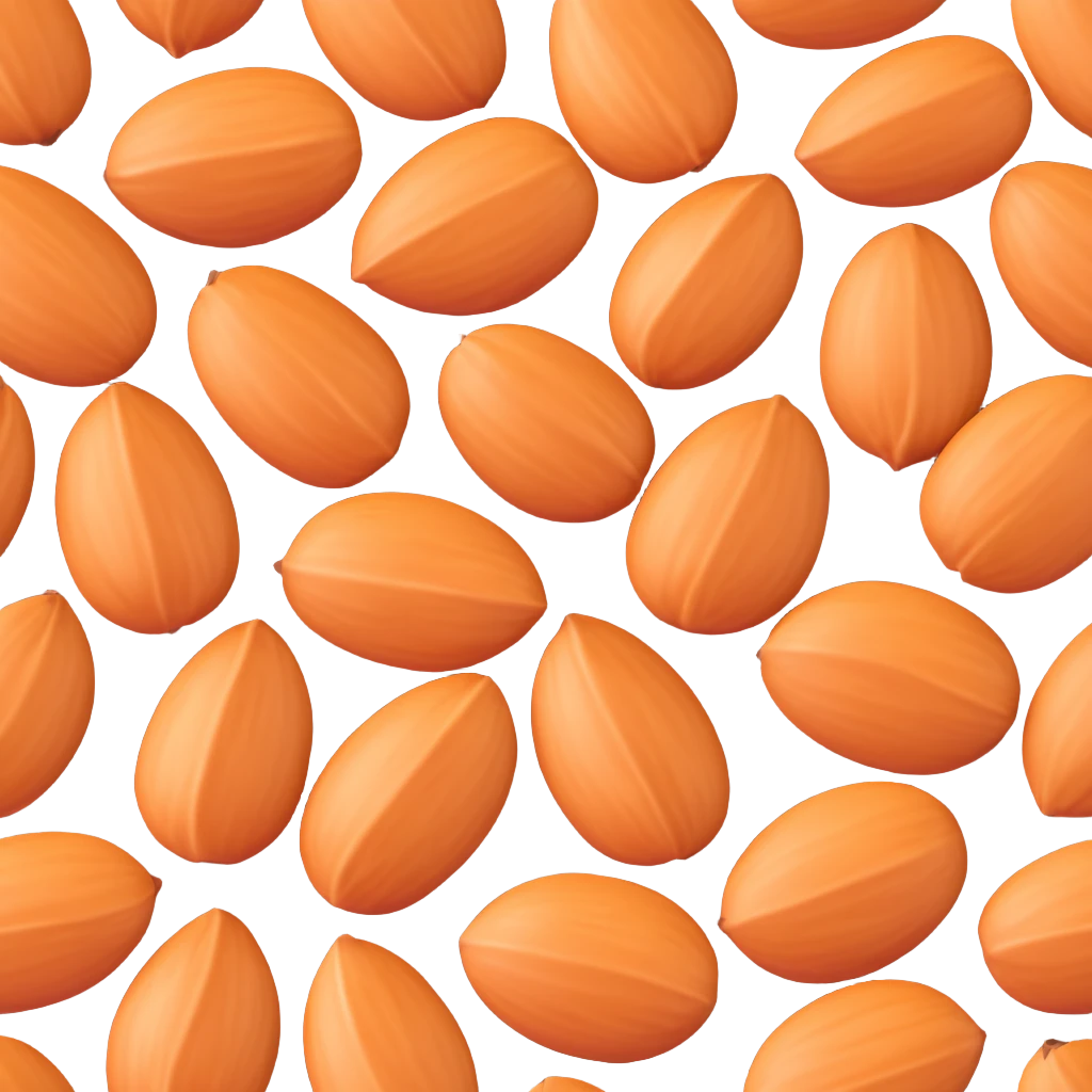 realistic single almond without shell emoji