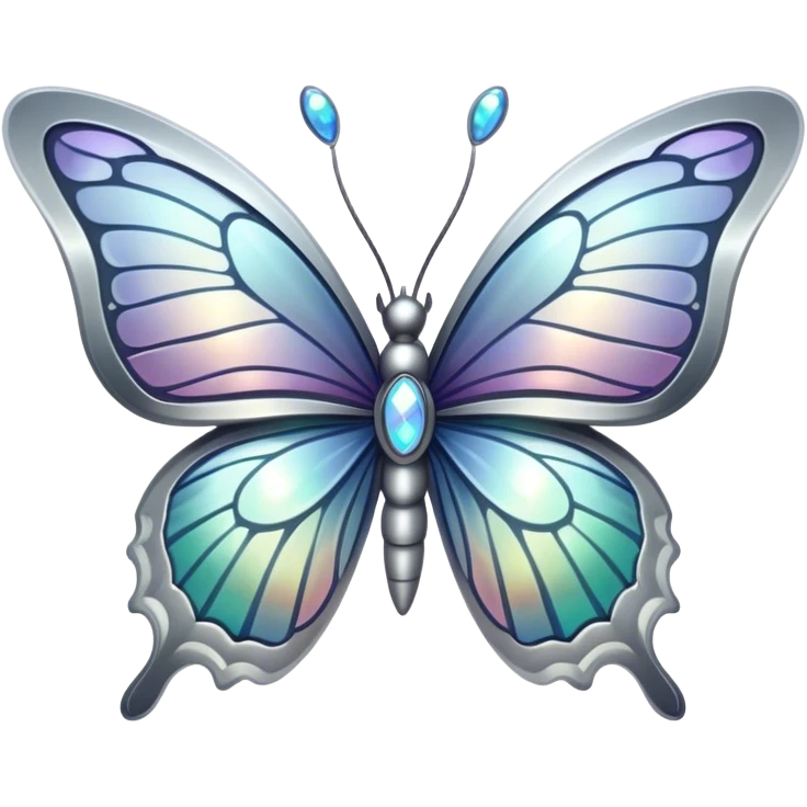 Silver butterfly shine emoji