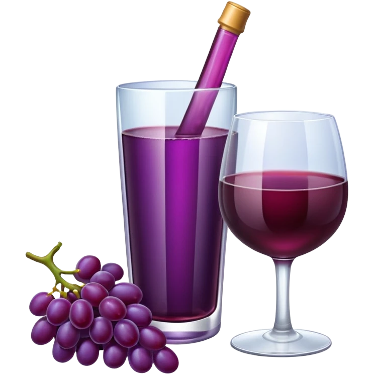 Grapes Drink with alochol bottle emoji