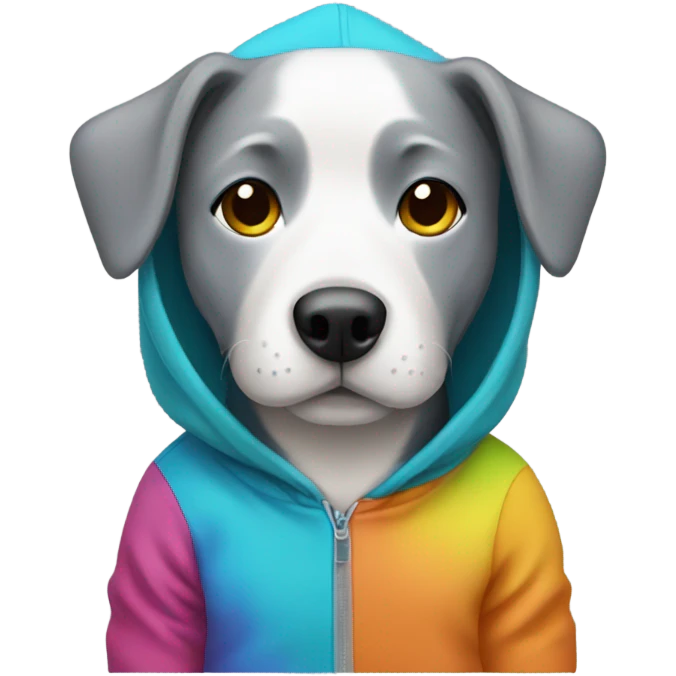 Dog wearing hoodie emoji